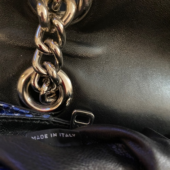 Miu Miu Club  Blue  Python Chain Flap Bag, - Picture 11 of 12